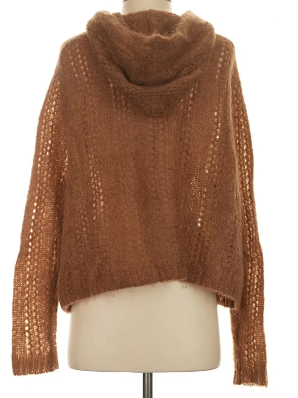 Sézane Theodore Hooded Sweater Jumper Mohair Knit Camel Tan - Picture 5 of 9
